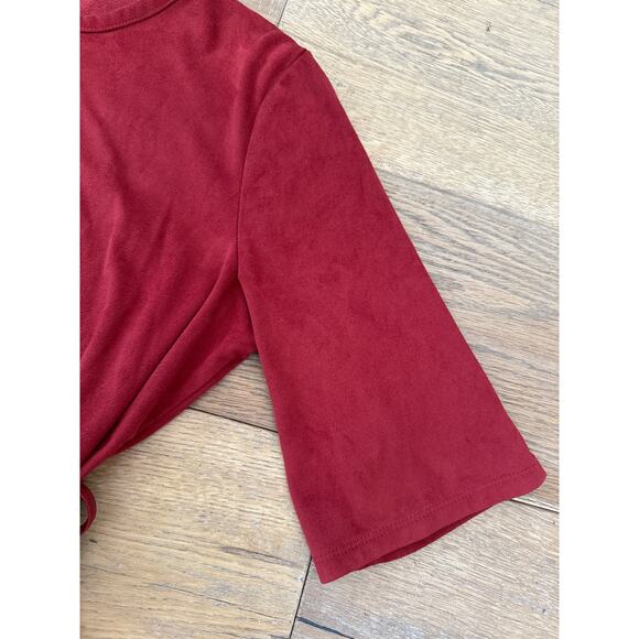 Zara Faux Suede Tunic MIDI Dress With Faux Leather Belt - Picture 5 of 7